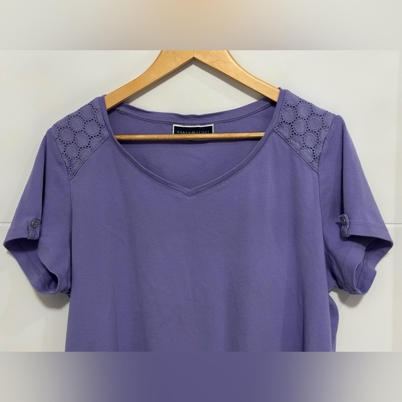 Karen Scott: Women’s Short Sleeve Top- Size 1X - Picture 3 of 6
